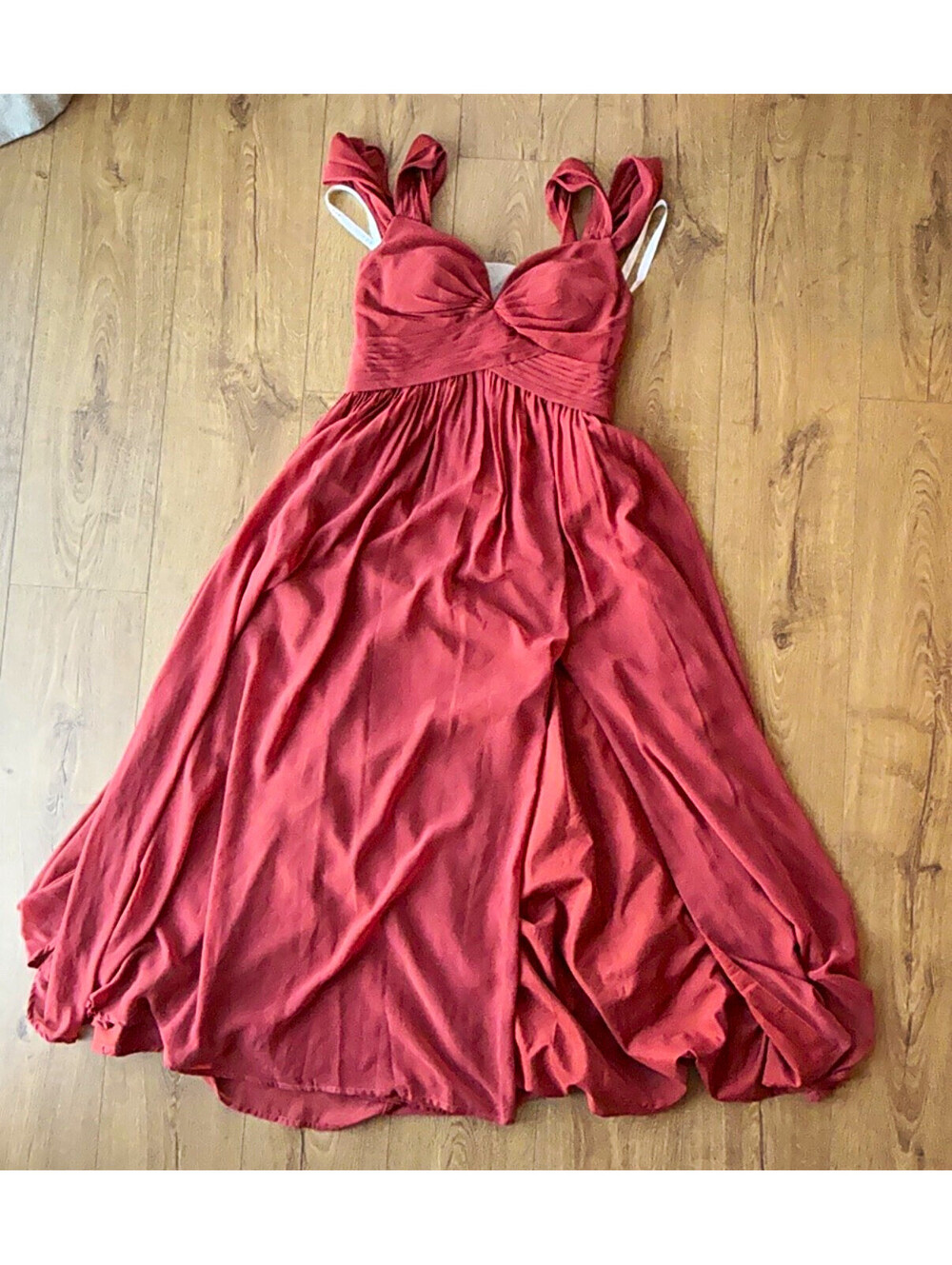 Azazie Dusty Rose Chiffon Bridesmaid Dress Regular Size 10